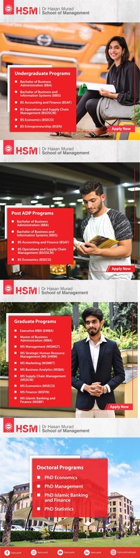 ADMISSIONS OPEN FOR FALL 2023 AT DR HASAN MURAD SCHOOL OF MANAGEMENT, UMT